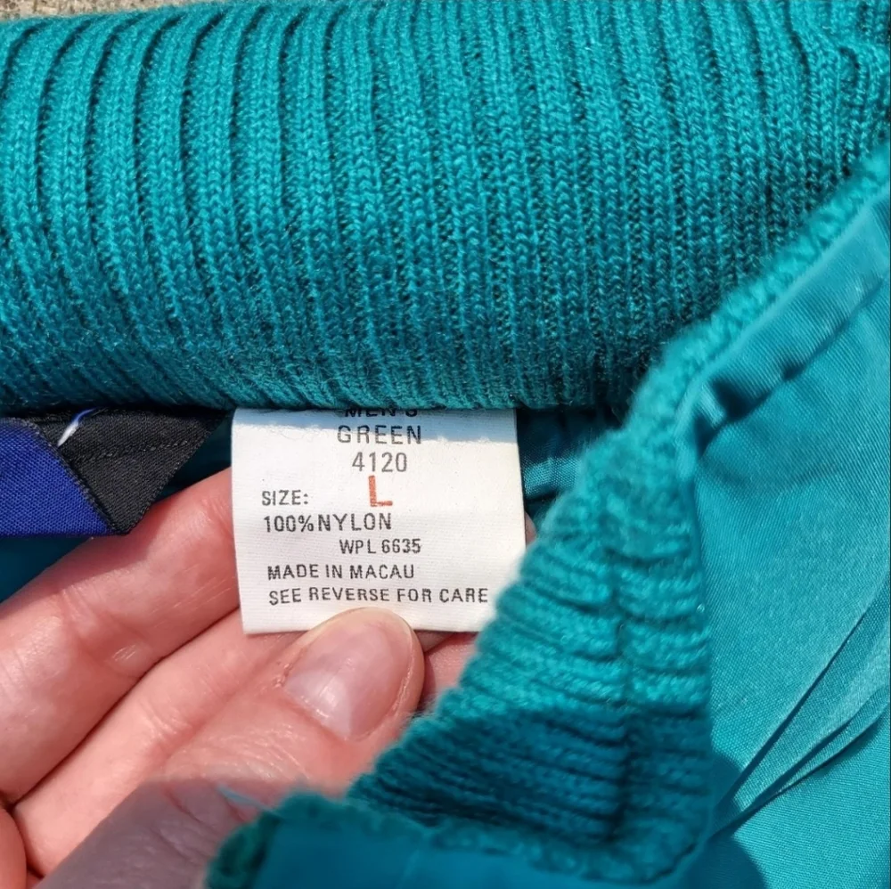 Vintage Teal Woolrich Windbreaker Men's Jacket Size Large